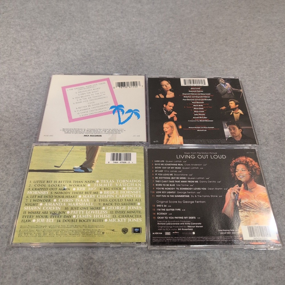 Lot of 4 Soundtrack CDs Miami Vice Duets Tin Cup Living Out Loud Jazz Vocal Pop - Picture 2 of 2
